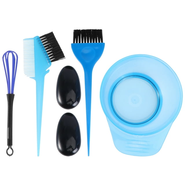 Kit completo de 5 herramientas prácticas para teñir el cabello, kit de herramientas para teñir el cabello, herramienta portátil para salón en casa (azul)