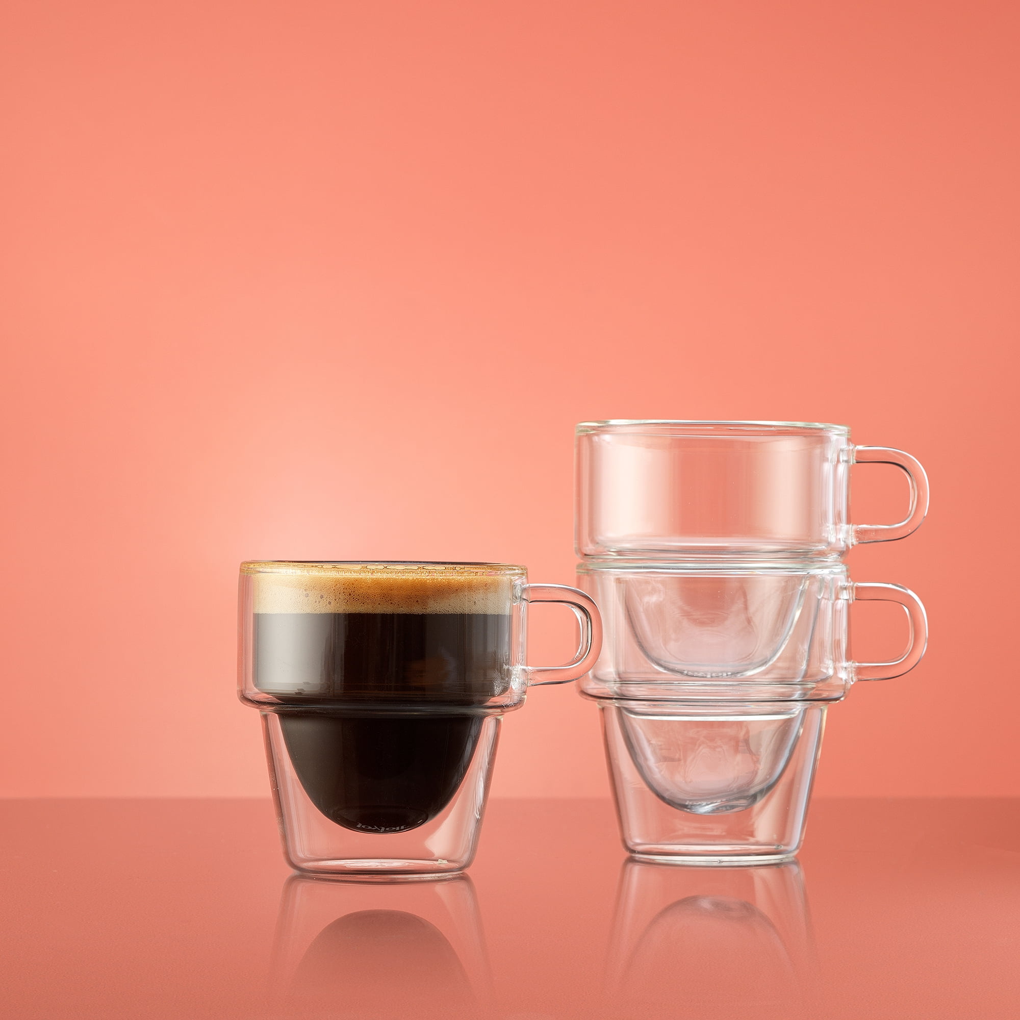 Stoiva Stackable Double Wall Glasses - 5 oz - Set of 4