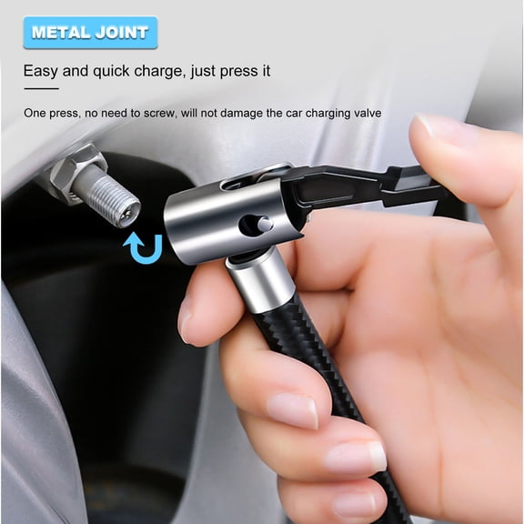 CTIRCHIU Car Air Compressor Yellow Portable Vehicle Pump with Pressure Gauge for Tire Inflation