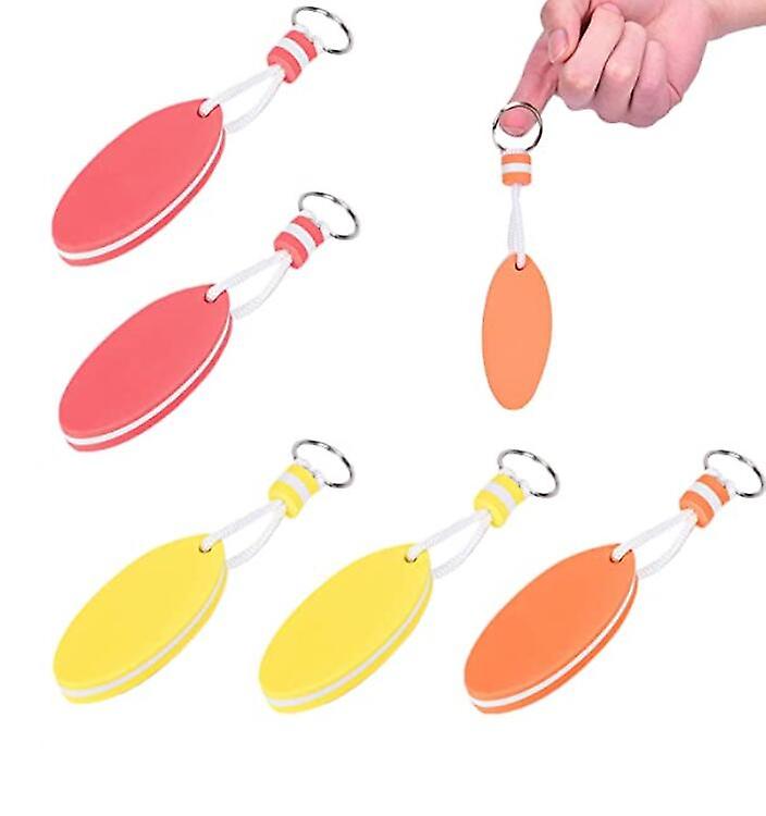 Porte-clés Flottant Ovale Pour Bateau (lot De 2) - Rouge/Jaune, Anti-perte En Mer/piscine