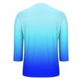 thumbnail image 5 of THDHVS Womens Tops Long Sleeve,Shirts for Women,Ladies' Fashion Solid-color Gradient Base T-shirt 3/4 Length Three-quarter Sleeve V-neck Top/shirt Blue M, 5 of 7
