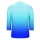 thumbnail image 4 of mfyjkho Tops Elegantes Para Mujer, Camiseta De Mujer De Moda Con Base Degradada De Color Sólido, Largo 3/4, Manga Tres Cuartos, Cuello En V Tops Para Hacer Ejercicio L, 4 of 6