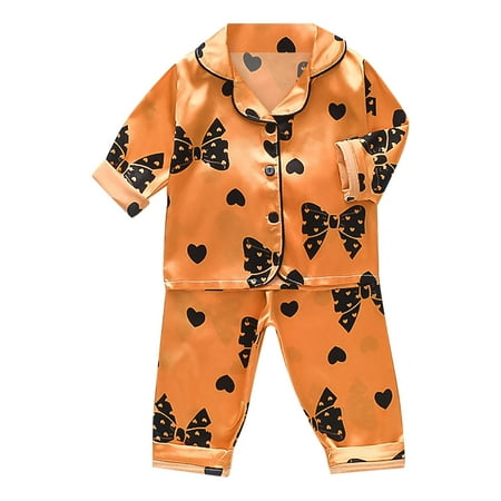 

Toddler Kids Baby Boys Girls Satin Cartoon Button Down Shirt Tops + Long Pants Silk Pajamas Sleepwear Outfits Loungewear Set Girls Clothes Lot Kids Dog Pajamas Girls Set Kid Pajamas Girl Owl Clothes