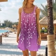 thumbnail image 2 of Purcolt Womens Summer Sleeveless Mini Dress Floral Boho Vacation Beach Cover Ups Sundress Casual Pleated Swing Tank Short Dress Swimsuit Coverup for Women, 2 of 5