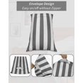 thumbnail image 7 of Grey Stripes Body Pillow Covers, Simple Gray White Texture Soft Bed Throw Pillowcases Breathable Cooling Long Lumbar Body Pillow Sham Cover for Bed Sofa 20''x54'', 7 of 7