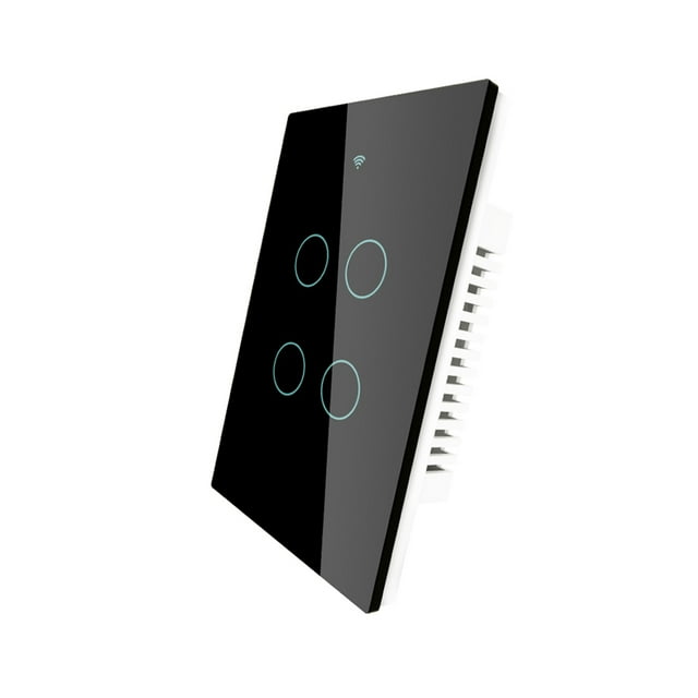 Mistaha Upgraded 4 Gang Wi-Fi Smart Touch Switch Easy Pairing Multi-control Association Backlight ON/ OFF APP Control Voice Control Compatible with / Home Timing Sharing Relay Status Wall Light Swi