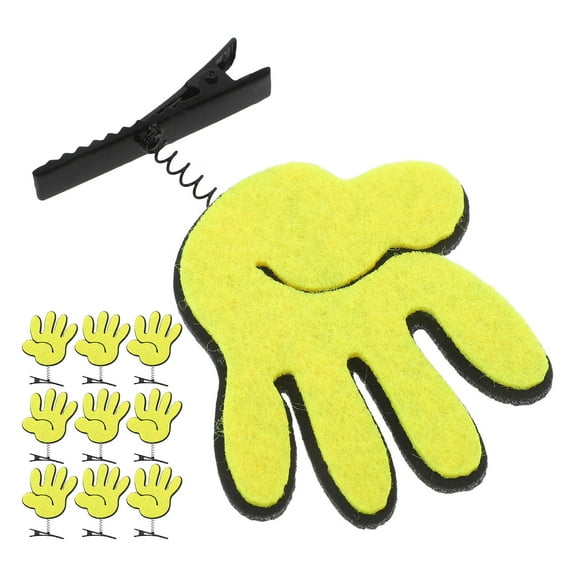 SEWCHICS 10Pcs Hand Shaped Yellow Cloth and Metal Hair Clips for Girls Party Decor