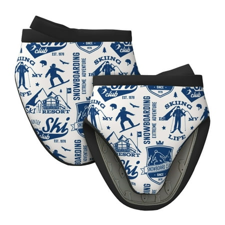 

Tebeau Skiing Enthusiast Print Short Oven Mitts Heat Resistant Silicone Kitchen Mini Oven Mitts Non-Slip Grip Surfaces and Hanging Loop Gloves