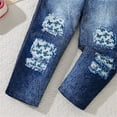 thumbnail image 4 of Odeerbi 8-13 Años Niñas Conjunto de Algodón Manga Larga Tops Pantalones Vaqueros de Pata Recta Conjunto de Dos Piezas Imitando Pantalones Vaqueros, 4 of 9