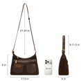 thumbnail image 7 of Wrangler Women's Hobo Shoulder Bag, Adjustable Strap Purse with Iconic W‑Stitching Pockets, Coffee, 7 of 7