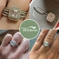 thumbnail image 4 of Wuziwen Emerald Wedding Rings for Women Bridal Sets 925 Sterling Silver CZ Cubic Zirconia Size 6, 4 of 8