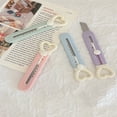 thumbnail image 1 of LNGOOR 1pc Random Color Mini Heart-shaped Utility Knife Portable Cutter For Opening Express Packages  Paper Cutting, 1 of 7