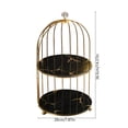 thumbnail image 3 of Estantes de hierro de dos niveles (paquete de 2) | Organizador de baño y escritorio para cosméticos y cuidado de la piel | Diseño de jaula con estantes con estampado de piedra | Negro o blanco, 3 of 6