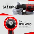 thumbnail image 3 of 12v Cordless Drill Driver Cd12-74 | 17 Settings +1 Mode Setting | 1450 Rpm,10mm Keyless Chuck | Led Light, 2-Speed Mode | 1500mah Battery, 32 Accessories | Perfect For Home & Diy Projects, 3 of 5