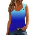 thumbnail image 2 of ALLLIST Trendy Tops for Women 2024 Blue Sleeveless V-Neck Gradient Tank Tops Camisole S, 2 of 4