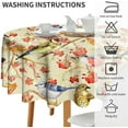 thumbnail image 6 of Birds Decor Round Tablecloth, Watercolor Vintage Chinese Style Beautiful Colorful Birds Flowers PrinRound 60in, 6 of 6