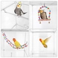 thumbnail image 5 of Qiyester Bird Cages Portable Large Metal Birdcage with Wheels Food Water Bowls for Parakeet, Lovebirds, Ringneck, Cockatiels (White), 5 of 10