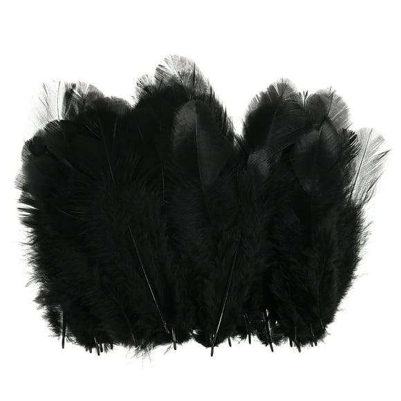 Uxcell 600-Pack Feathers for Crafting, Black 1.57-3.15 Inch Natural Fluffy Feathers Plume for Wedding Decorations Feathers