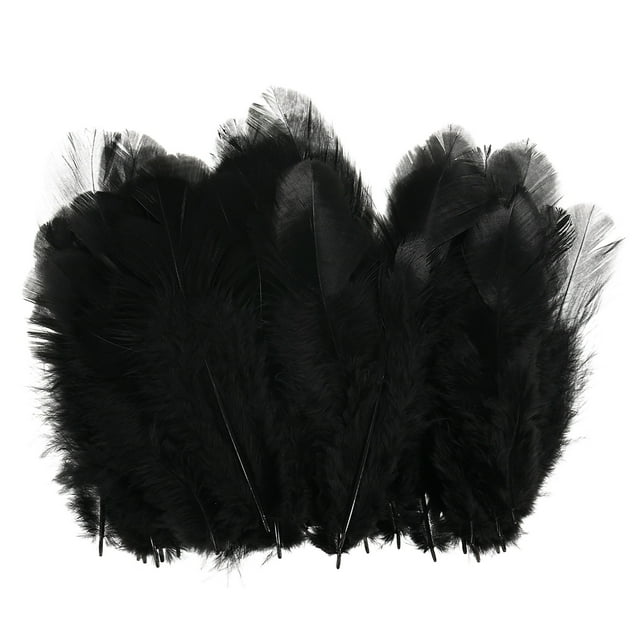 Uxcell 600-Pack Plumas para Manualidades, Negro 1.57-3.15 Pulgadas Plumas Naturales Esponjosas para Decoraciones de Bodas