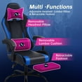 thumbnail image 5 of BestOffice Gaming Chair Office Chair with Footrest Lumbar Support Headrest Armrest Adjustable PC Gamer Chair (Blue), 5 of 7
