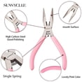 thumbnail image 5 of Long Chain Nose Pliers Mini Precision Non-Serrated Jaw Pliers for DIY Jewelry Making Pink, 5 of 9