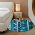 thumbnail image 2 of Teal Blue Starfish Coastal Round Area Rug 8Ft Washable Large Circle Rugs for Living Room Dorm, Nautical Coral Shell Ocean Summer Non-Slip Carpet Floor Mats Indoor Outdoor Carpet Runner Home Decor, 2 of 8