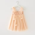 thumbnail image 2 of LIIPEE Girls Dresses Solid Color Sleeveless Butterfly Tulle Ball Gown Sundress Toddler Stylish Birthday Dress,Beige,3-4 Years, 2 of 7