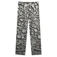 thumbnail image 4 of Stone Carved Floral Design Winter Female Pants Flannel High Waist Women Pants Lady Warm Straight Leg Plush Trousers, 4 of 7
