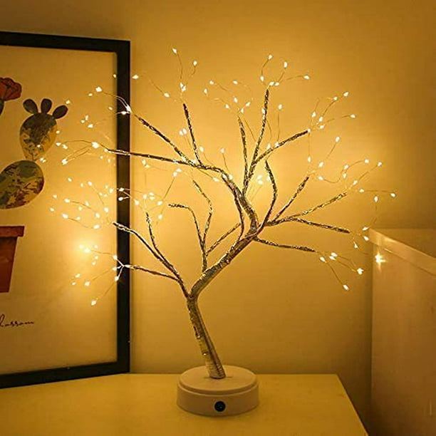 Firefly Bonsai Tree Light - 20'' Artificial Fairy Light Spirit Tree Lamp  with 108 LED Lights - USB/Battery Touch Switch, Deco of Children's Room,  Bedroom, Living Room, Party Wedding and Christmas - Walmart.com