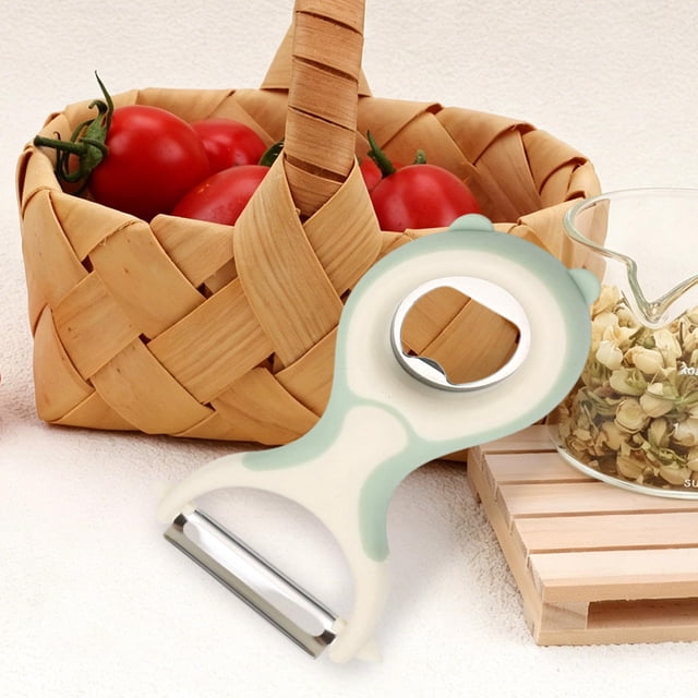 Pelador y abridor de botellas multifunción de estilo japonés | Utensilio de cocina con forma de oso para pelar frutas y verduras