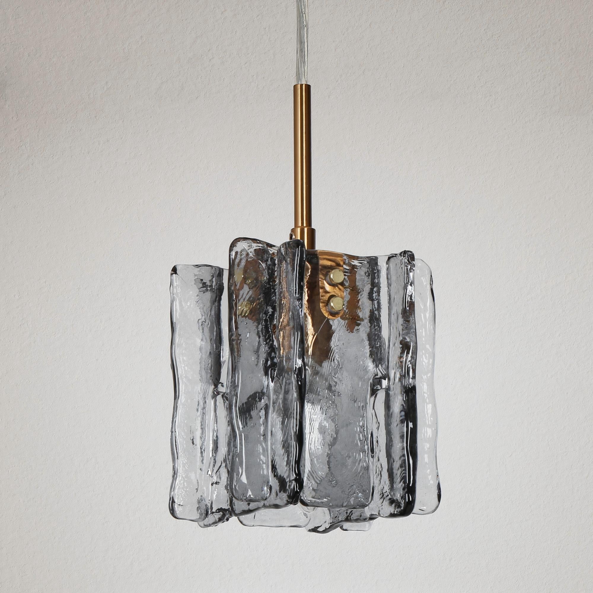 LNC Tucana Textured Glass Mini Pendant Light, Modern Linear LED Hanging Fixture
