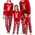 thumbnail image 1 of Wangsaura Christmas Family Matching Pajamas Elk Print Tops Pants Sleepwear, 1 of 9