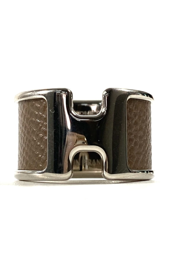 Pre-Owned HERMES Olympe Women's Ring, Leather, Etoupe, Gray (Good)