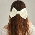 thumbnail image 4 of 8Pcs Big Bow Hair Clips, French Barrette with Long Silky Satin Ribbon, Solid Color Large Hair Bow Pins Bowknot Hair Slides Accessories for Women Girls Lolita Party Mother's Day Gift, 4 of 7
