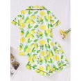 thumbnail image 5 of WIBACKER S-2XL Womens Pajamas Set Short Sleeve Pjs Button Down 2 Piece Loungewear Sets Lemon Print Sleepwear, 5 of 9