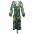 thumbnail image 3 of Robe Maxi Bohème pour Femmes, Robe d'Été Tropicale à Fleurs, Manches Longues, Coupe Ample, Robe de Plage, 3 of 7