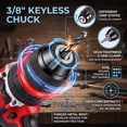 thumbnail image 3 of EZBY 21V Cordless Drill Tool Set, 96-Piece Home Repair DIY Kit with 2×2000mAh Batteries, 2-Speed, 45Nm Torque, 3/8" Keyless Chuck, Portable Storage Toolbox,Red, 3 of 12