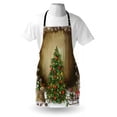 thumbnail image 3 of Christmas Apron Festive Pine Tree with Present Boxes on Snowy Board Xmas at Countryside Theme, Unisex Kitchen Bib Apron with Adjustable Neck for Cooking Baking Gardening, Multicolor, by Ambesonne, 3 of 3