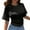 Cinched Waist Top A01 Black, variant on Cinched Waist Tops for Women Going Out Crew Neck Short Sleeve Ruched Shirts Solid Summer Dressy Casual Basic T-Shirt White XXL