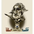 thumbnail image 4 of Muscular George Washington Caricature Adult Natural Crew Neck Short Sleeve Tee-Medium, 4 of 4