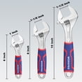 thumbnail image 2 of Juego de llaves ajustables WORKPRO Cr-V de 3 piezas con empuñadura de goma, 2 of 7