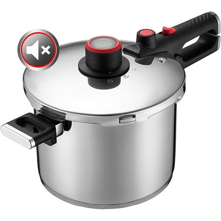 

6.3 qt stainless steel pressure cooker suitable for all types of stoves Dishwasher safe (for 4-6 persons)