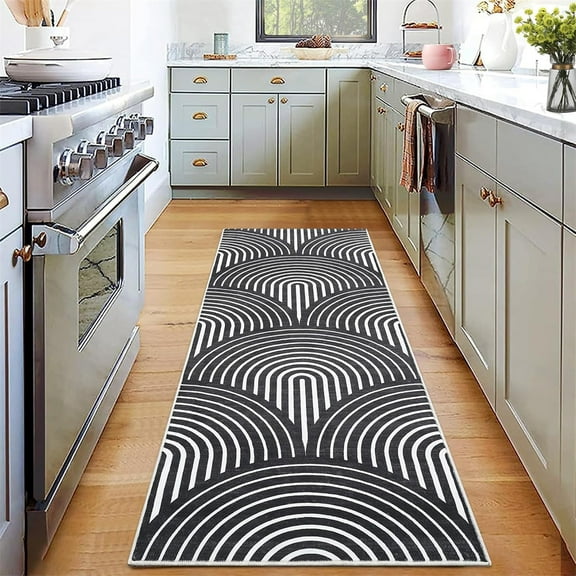 Area Rug Washable Rugs Geometric Rainbow Area Rug for Living Room Bedroom Modern Abstract Office Carpet Low Pile Neutral Soft Nursery Rug Farmhouse Floor Cover 2'x6' /5'x7'/6'x9'/8'x10'/9'x12'