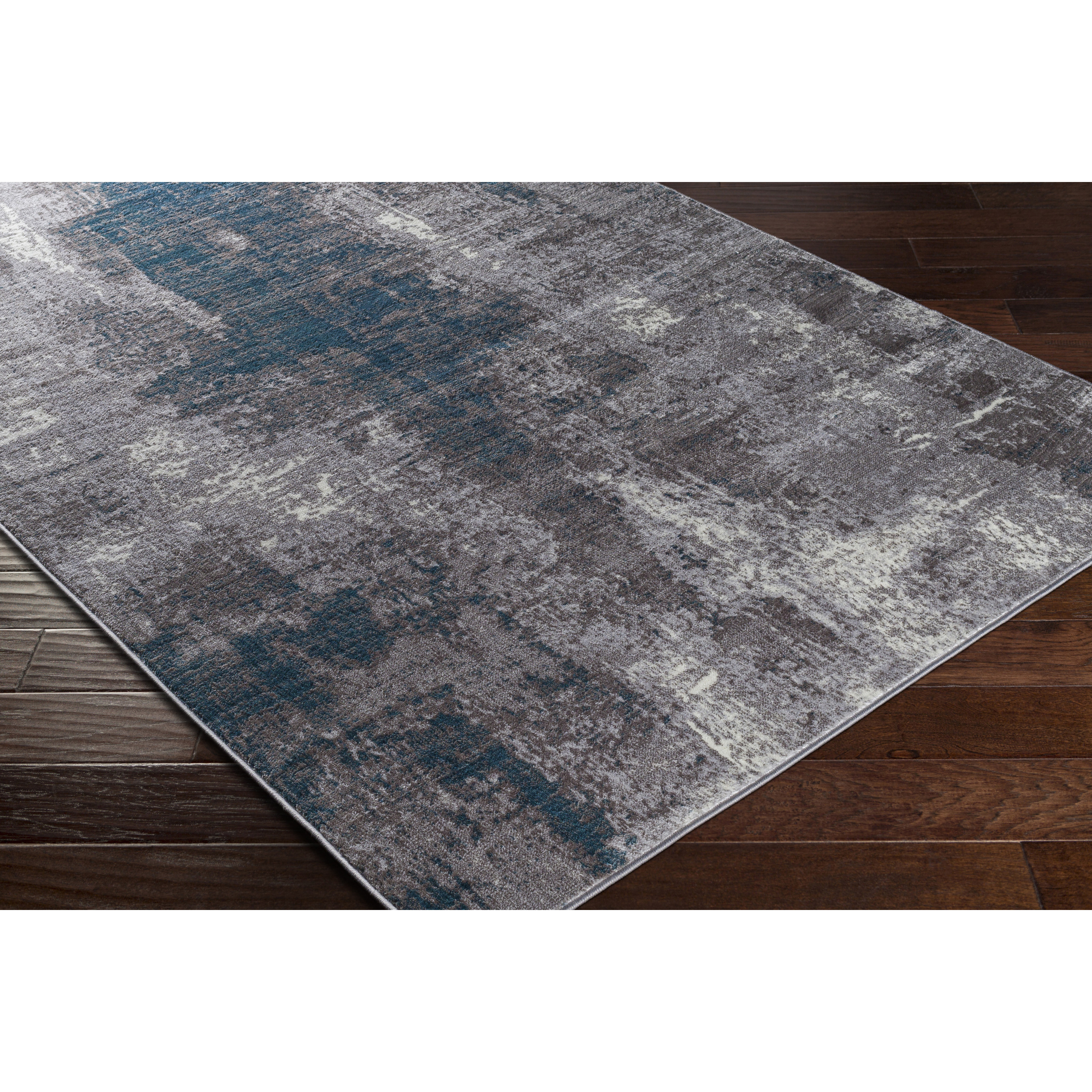 Livabliss Wanderlust Modern Abstract Area Rug,7'10" x 10'2",Teal/Silver