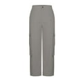 thumbnail image 6 of Ladies Cargo Pants, Audhol Cargo Pants for Women High Waisted Hiking Pants Baggy Stretchy Wide Leg Streetwear with 6 Pockets Women’S Cargo Pants Grey 3XL, 6 of 7