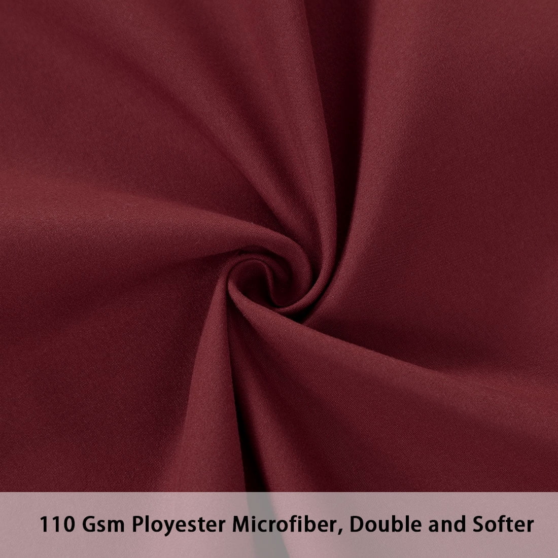 PiccoCasa Set of 2 Body Pillowcases Zippered Body Pillow Cover for Body Pillows, Standard Burgundy