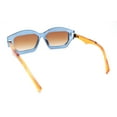 thumbnail image 4 of Womens Artsy Lipstick Hinge Beveled Mod Rectangle Sunglasses Blue Orange - Brown, 4 of 4