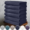 thumbnail image 2 of Adobella 6 Premium Turkish Bath Collection Hand Towels, 100% Combed Turkish Cotton, 600 GSM, 16 x 28 inch, Navy Blue (Set of 6), 2 of 7