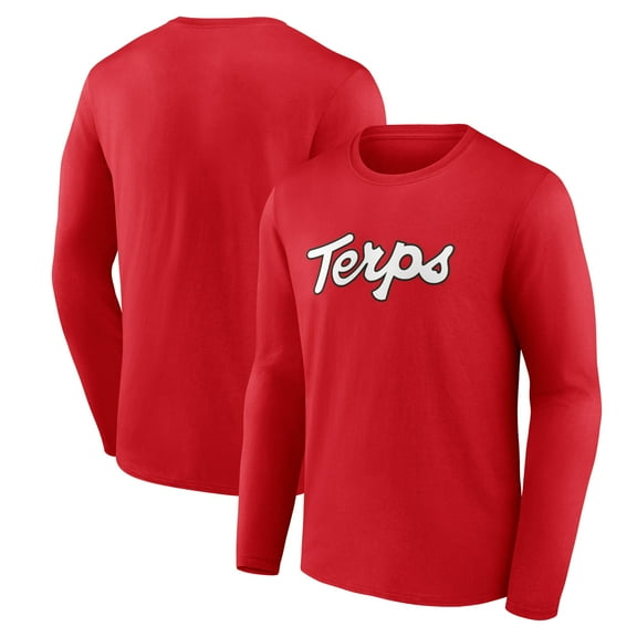 Men's Red Maryland Terrapins Script Long Sleeve T-Shirt