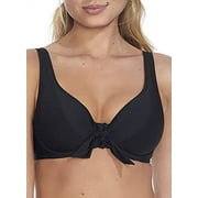 Camio Mio BLACK Plunge Bikini Swim Top, US 32DDD/ UK 32E, NWOT